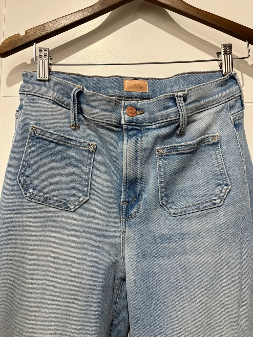 MOTHER Light Blue High-Rise Wide-Leg Jeans - Picture 7 of 12